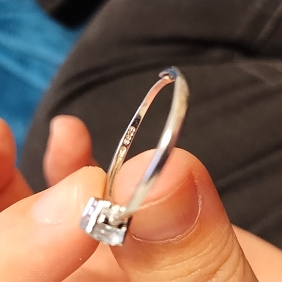 S925 Aquamarine heart ring - Picture 3 of 4